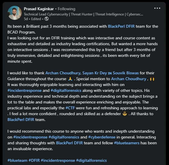 Learner review details