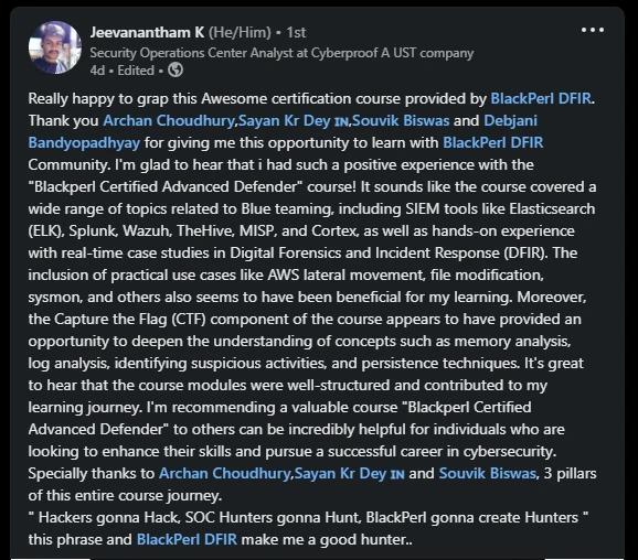 Learner review details