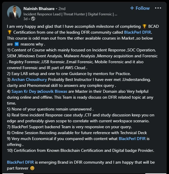 Learner review details