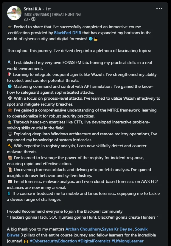 Learner review details